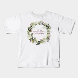 Christmastime wreath Kids T-Shirt